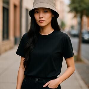 LL Bean Womens SM Tweed Bucket Hat Virgin Wool Cashmere Blend Y2K Brown Vintage